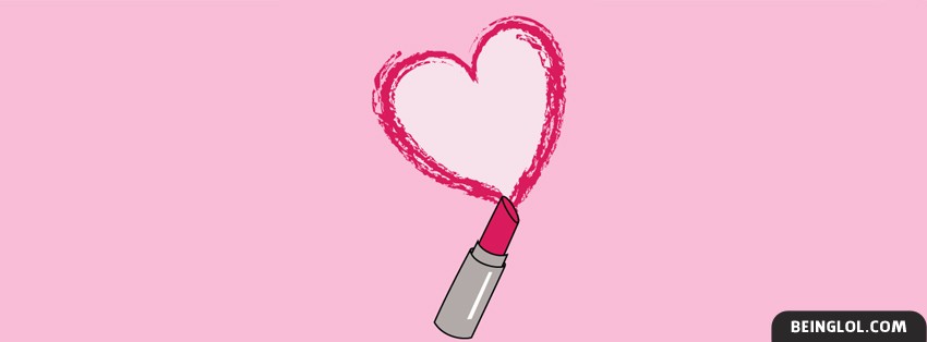 I Love Pink Lipstick Facebook Cover
