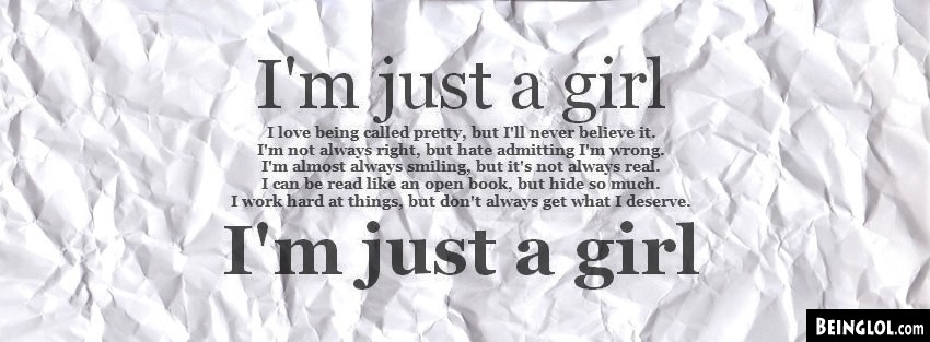 Just A Girl Facebook Cover