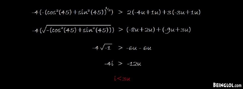 Math I Love You Formula Facebook Cover