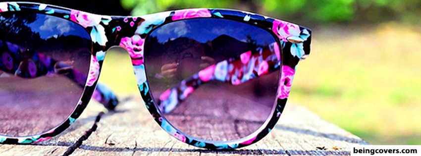 Pink Flowery Sunglasses Facebook Cover