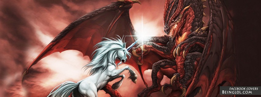 Unicorn Vs Dragon Facebook Cover