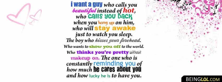 boy friend quote facebook cover Cover