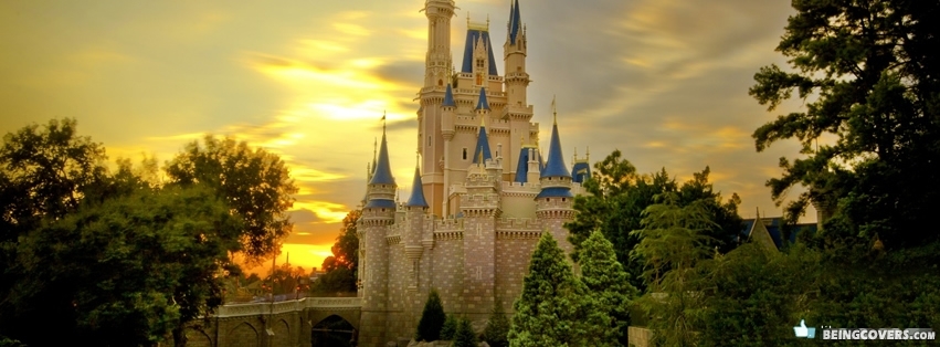 Disney Land Castle Sunset Facebook Cover