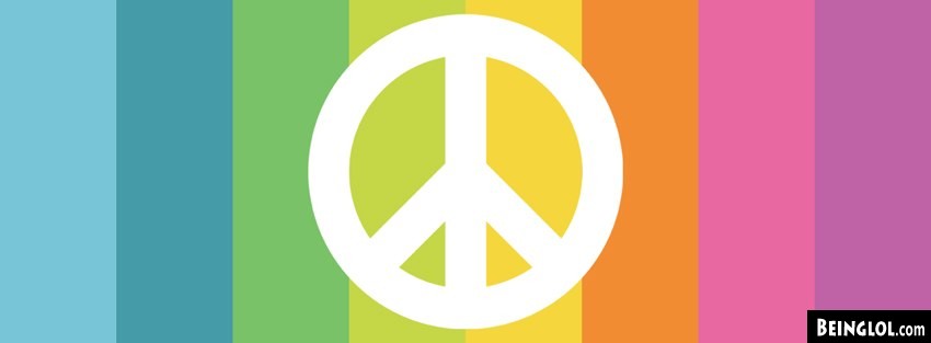 Minimalistic Peace Sign Rainbow Facebook Covers Cover