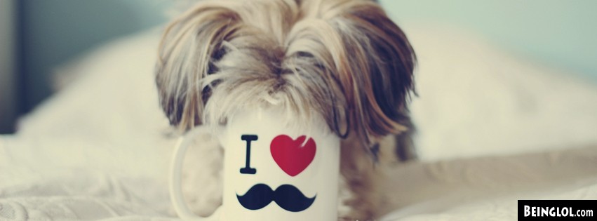 Puppy I Love Mustache Mug  Cover