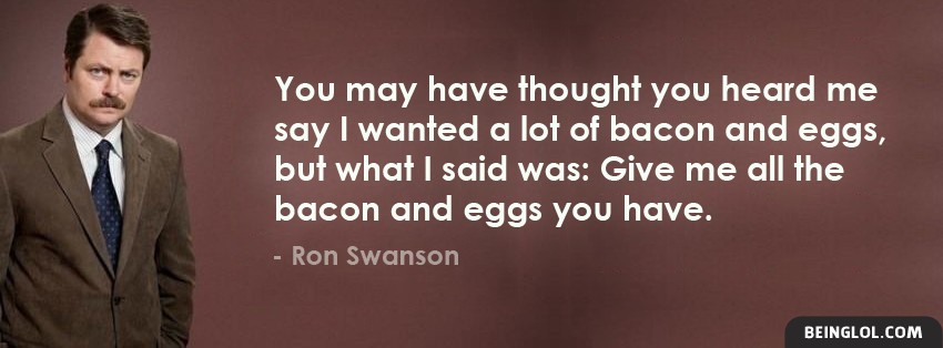 Ron Swanson Loves Bacon Cover
