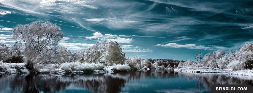 Beautiful Winter Snowy Lake Facebook Cover timeline banner photo for fb