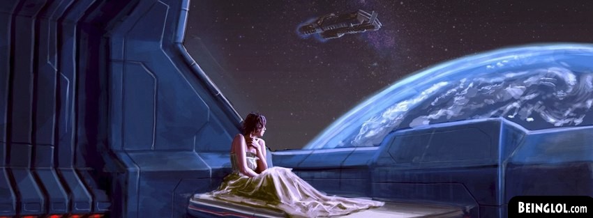 Woman In Outer Space Bed Fantasy Art Cover